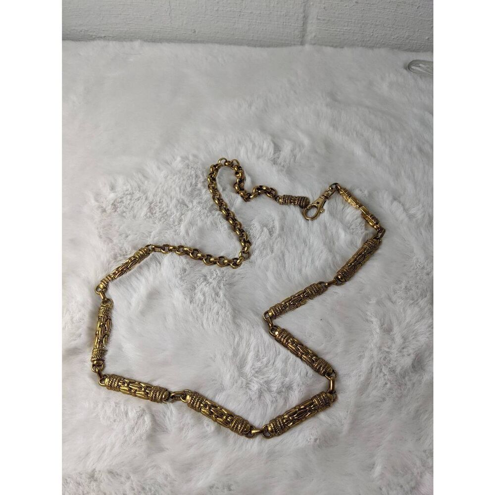 Vinatge Solid Brass Gold Tone‎ Couture Chain Link Belt